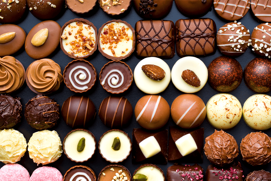 A selection of chocolates as an example of diversification in the portfolio